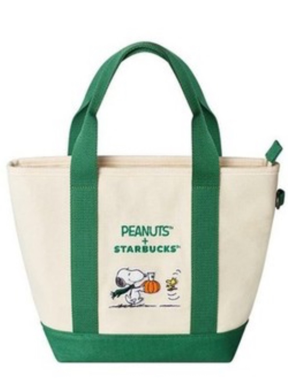 Peanuts x Starbucks Cream & Green Canvas Tote